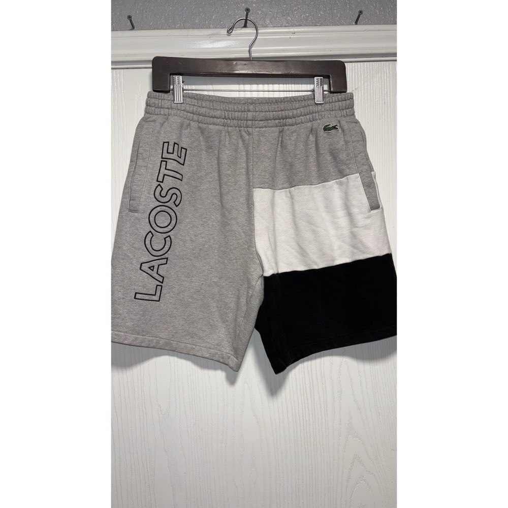 Lacoste Men's Colorblock Athletic Shorts Drawstring Elastic Waist Pockets M